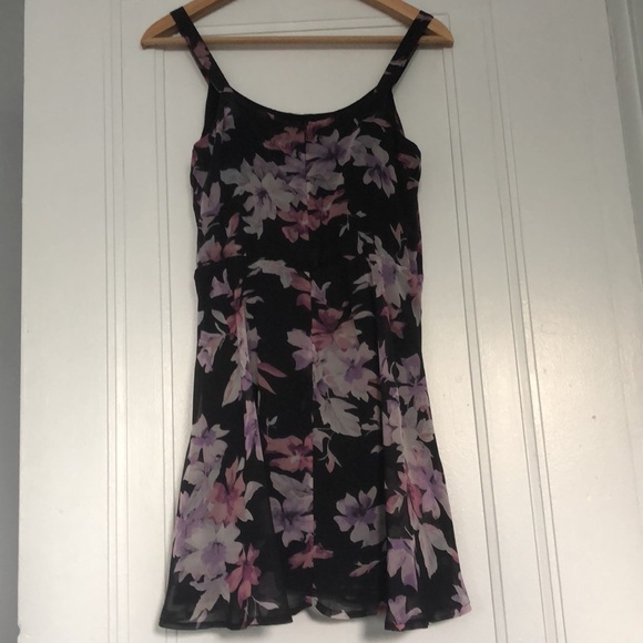 REVOLVE- Lucca Couture- Mini Sleeveless Dress in Black and Lavender Floral - S - Picture 5 of 7